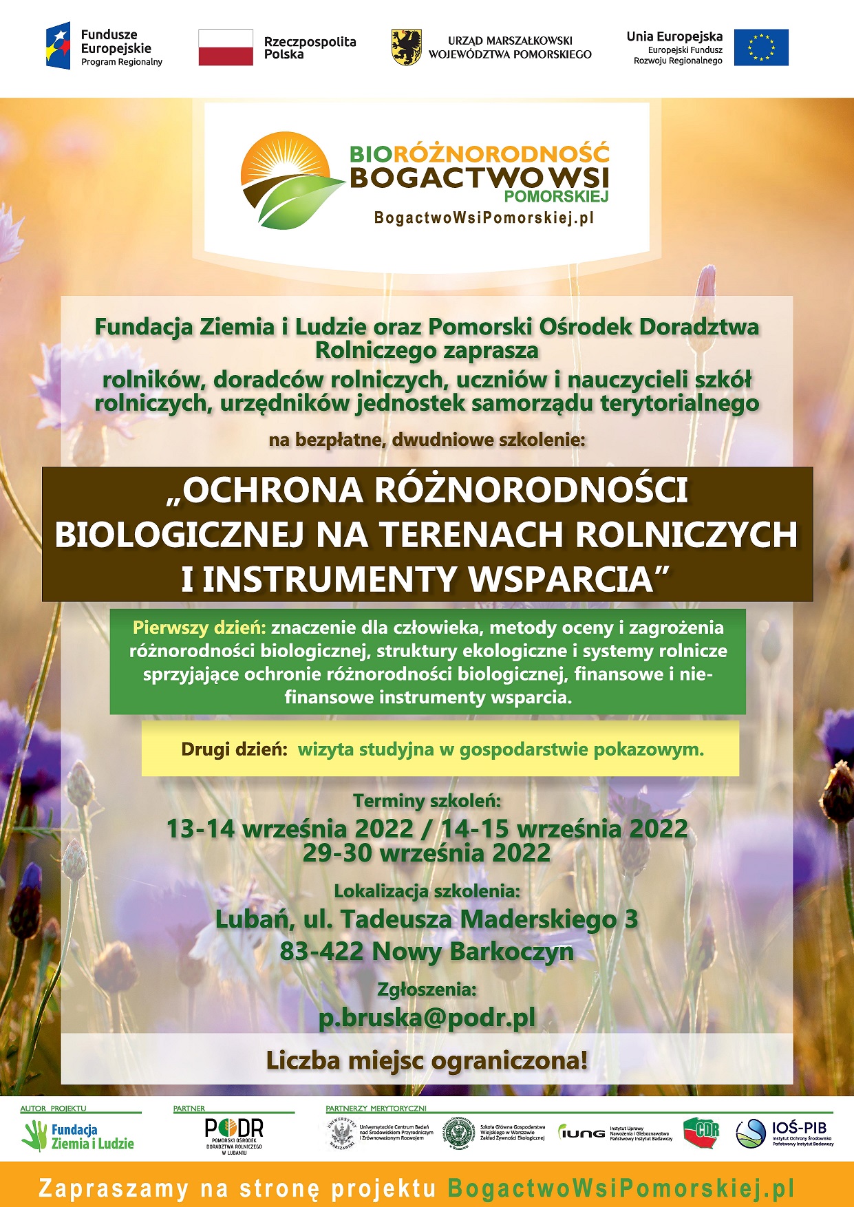 Ochrona różnorodności biologicznej na terenach rolniczych i instrumenty wsparcia - plakat
