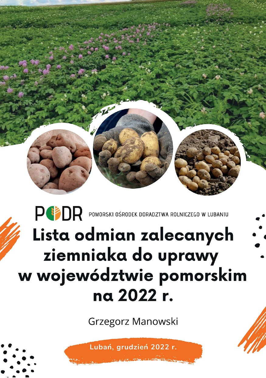 Lista odmian zalecanych ziemniaka do uprawy w województwie pomorskim na 2022 r. - okładka