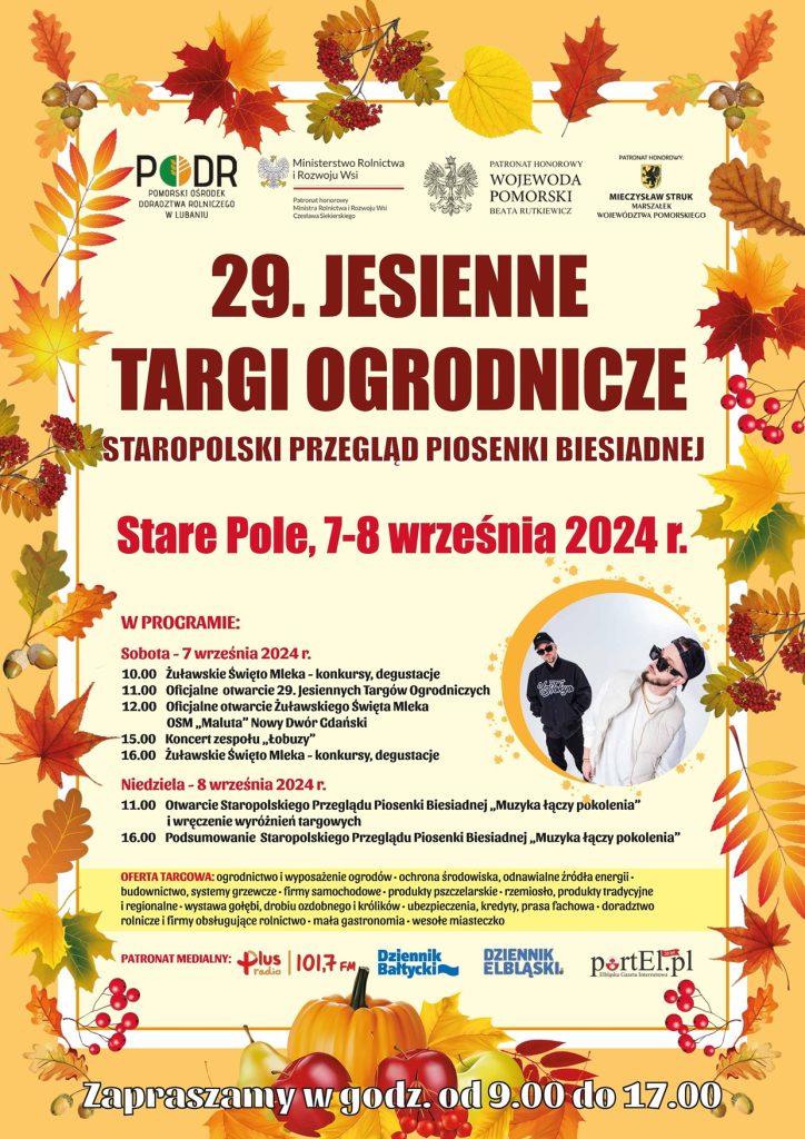 Plakat zapraszający na Jesienne Ogrodnicze w Starym Polu