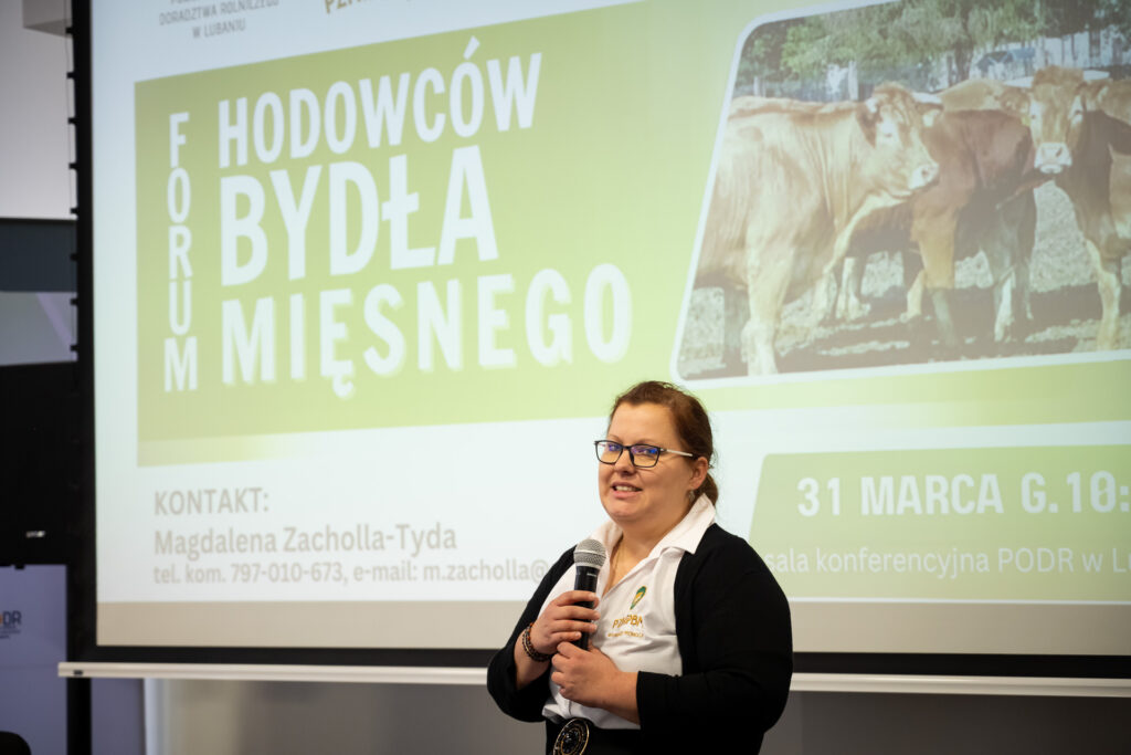 Krystyna Plata – wiceprezes PZHiPBM podczas otwarcia Forum Hodowców Bydła Mięsnego